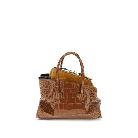 The Attico Brown Calf Leather Bos Taurus Handbag The Attico