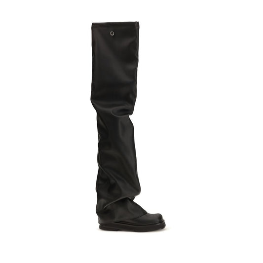 The Attico Black Polyurethane Over The Knee The Attico