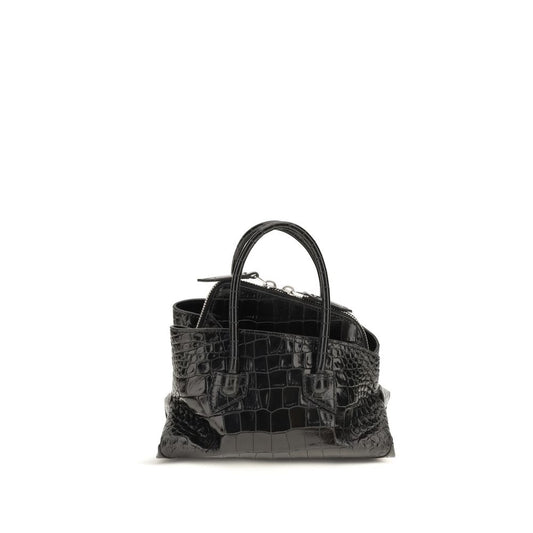 The Attico Black Calf Leather Bos Taurus Handbag The Attico