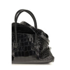 Black calf leather Bos Taurus handbag by The Attico with sleek design and gold-tone hardware.