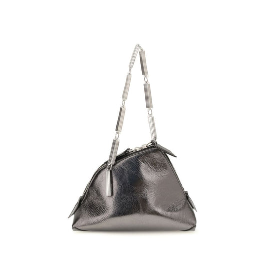 The Attico Silver Calf Leather Bos Taurus Handbag The Attico