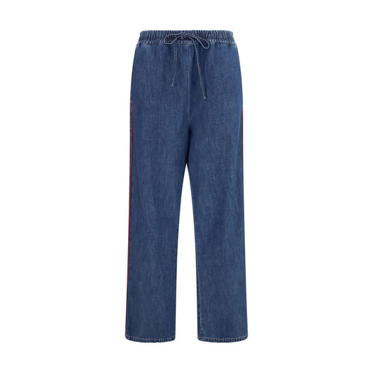 Valentino Garavani Blue Polyester Casual Pants Valentino Garavani