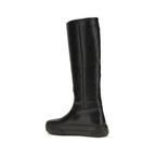 Chloé Black Calf Leather Bos Taurus Flat Boots - Eljoys Fashion 