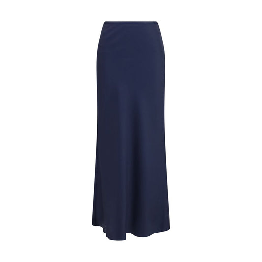 Loulou De Saison Blue Silk Long Skirt Loulou De Saison