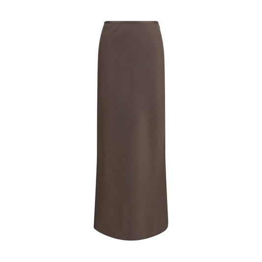 Loulou De Saison Brown Silk Long Skirt Loulou De Saison