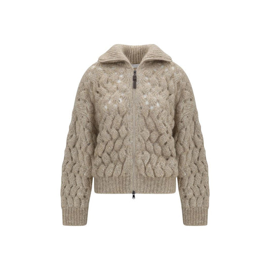 Brunello Cucinelli Beige Wool Oves Aries Cardigan Brunello Cucinelli