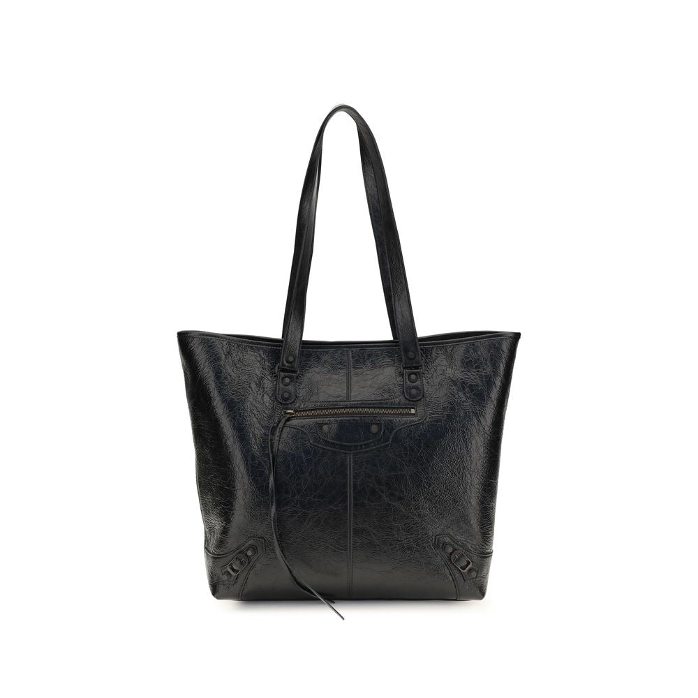 Black Balenciaga Lamb Ovis Aries shoulder bag with sleek design and minimalist style, featuring a structured silhouette and shoulder strap.