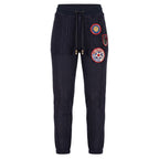 Blue knit women’s pants by Mr&Mrs Italy featuring a relaxed fit and comfortable fabric for casual wear.