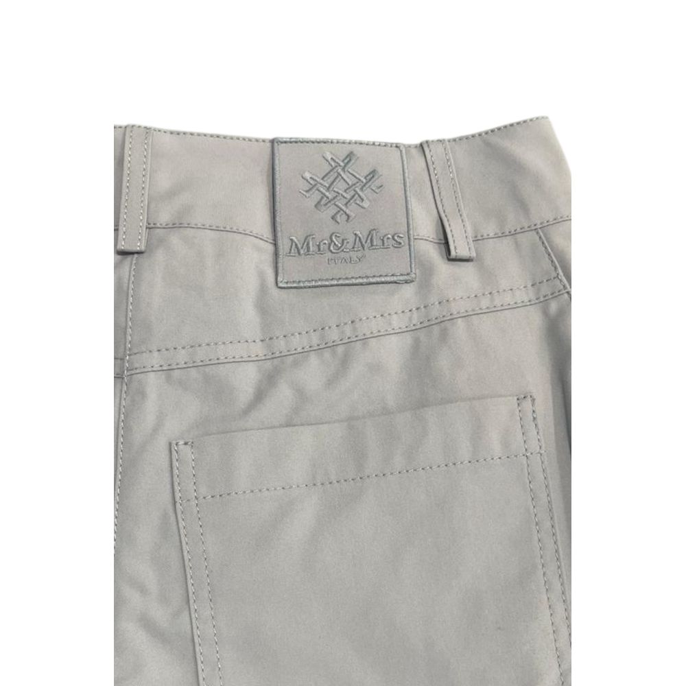Grey cotton women's pants by Mr&Mrs Italy, featuring a relaxed fit and stylish design, perfect for casual wear.