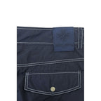 Blue Mr&Mrs Italy men's polyamide pants with a relaxed fit and functional pockets, displayed on a plain background.