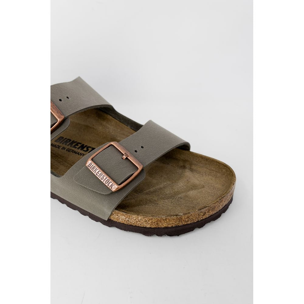 Birkenstock Gray Leather Flat Sandals Birkenstock