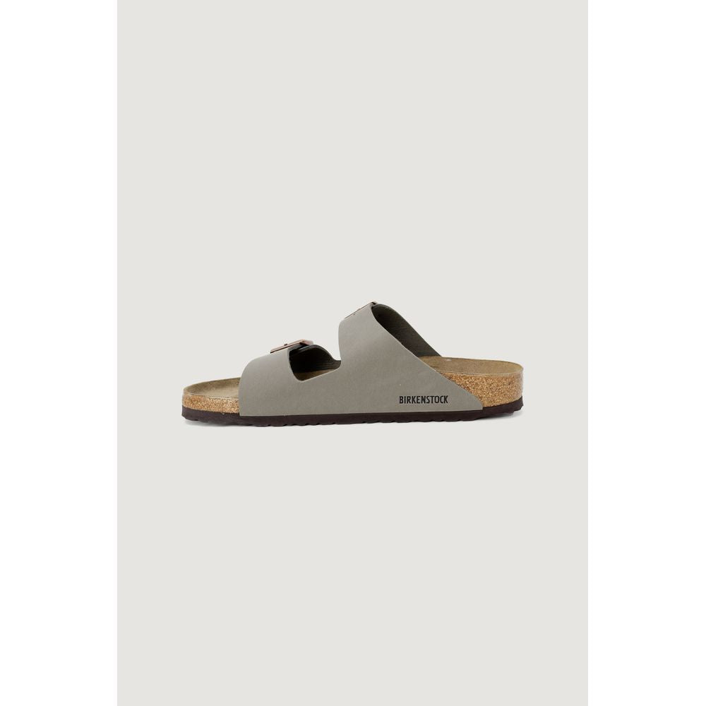 Birkenstock Gray Leather Flat Sandals Birkenstock