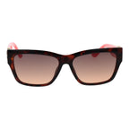 Guess brown plastic sunglasses with rounded frames and dark tinted lenses, stylish and lightweight for everyday wear.