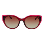 Guess pink plastic sunglasses with round frames and tinted lenses, stylish eyewear for a trendy look.