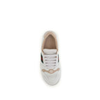 Gucci white calf leather Bos Taurus athletic sneakers with sleek design and sporty laces, perfect for casual wear.