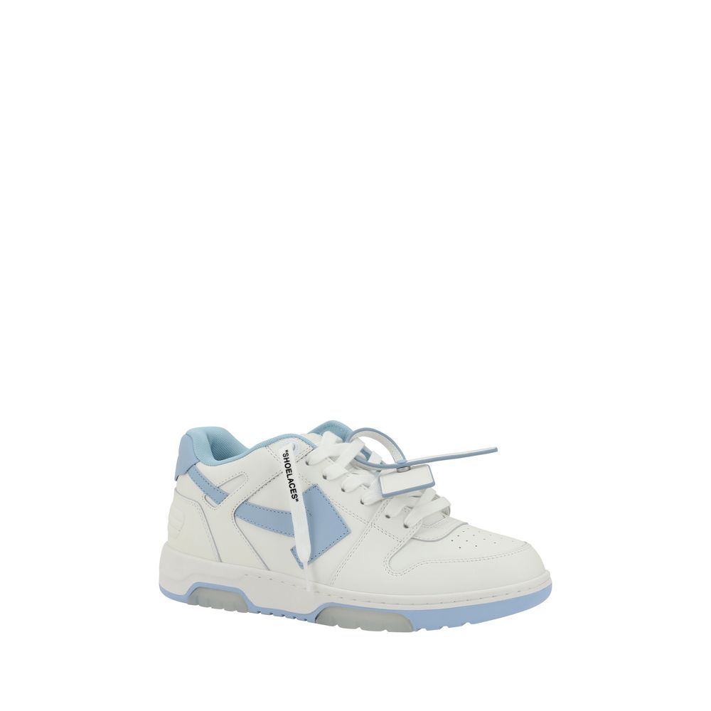 Off-White white calf leather Bos Taurus athletic sneakers with stylish design and sporty look, featuring laces and logo details.