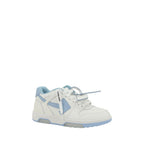 Off-White white calf leather Bos Taurus athletic sneakers with stylish design and sporty look, featuring laces and logo details.
