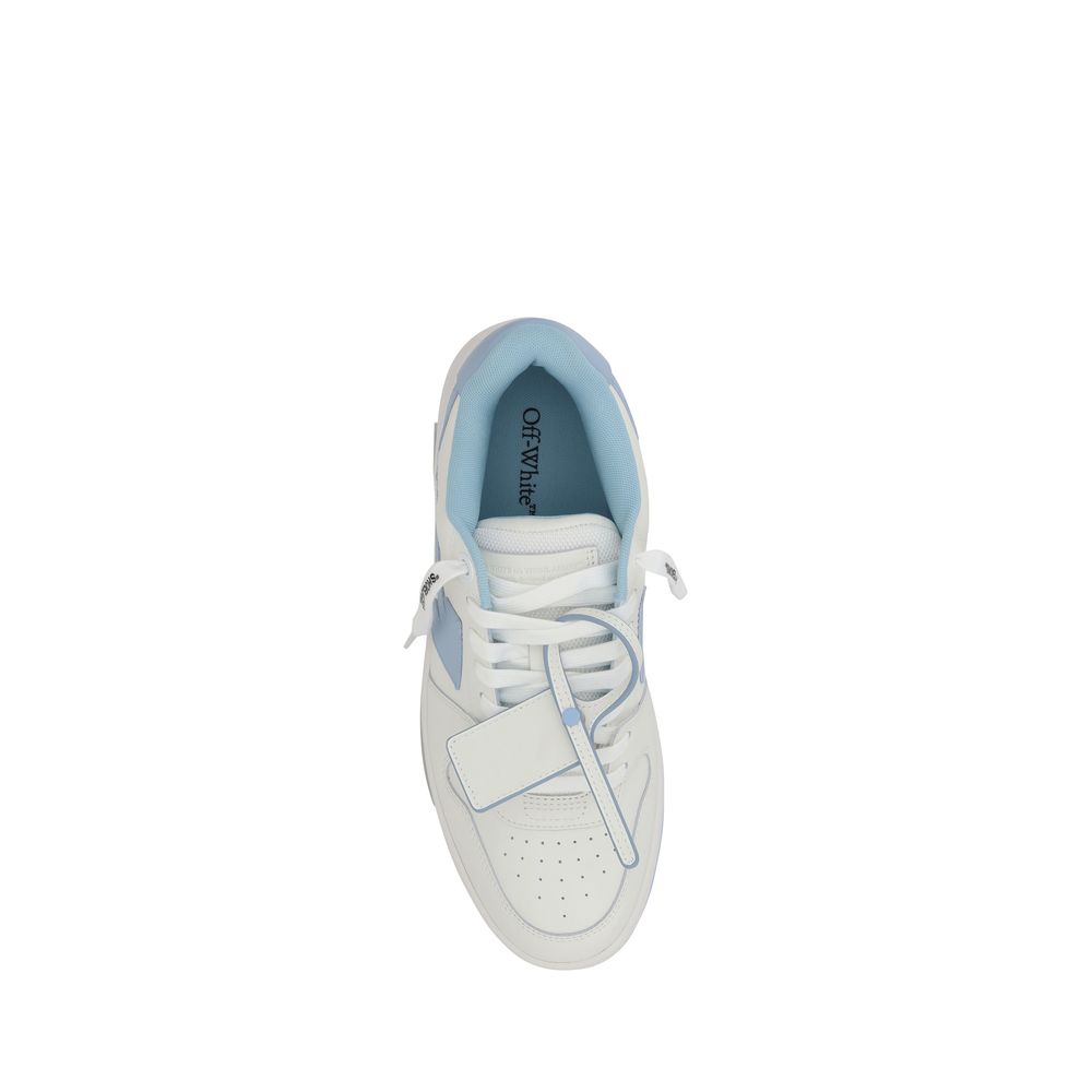 Off-White white calf leather Bos Taurus athletic sneakers with sleek design and branded accents on clean white background