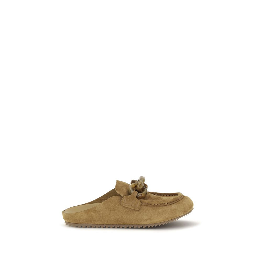 Beige calf leather Pedro García Bos Taurus moccasins with detailed stitching and classic slip-on design.