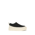 Moncler black polyamide athletic sneakers with sleek design and cushioned soles, ideal for sports and casual wear.