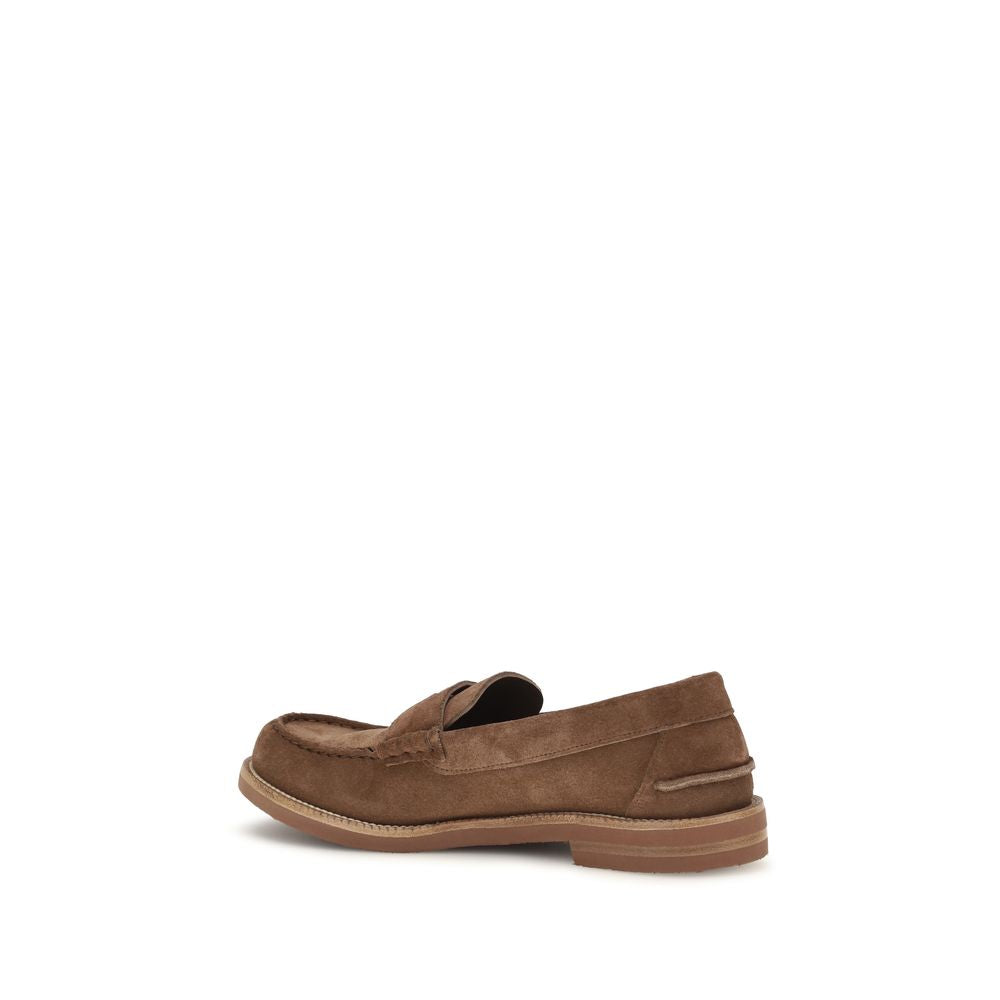 Pedro García brown suede leather slip-on loafers with sleek design and rounded toe, perfect for casual or dressy occasions.