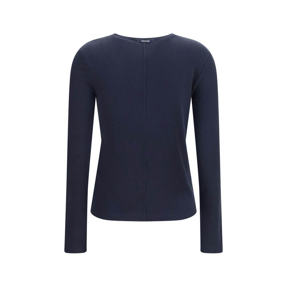 Max Mara blue Lyocell sweatshirt featuring a relaxed fit and casual style, displayed on a plain background.