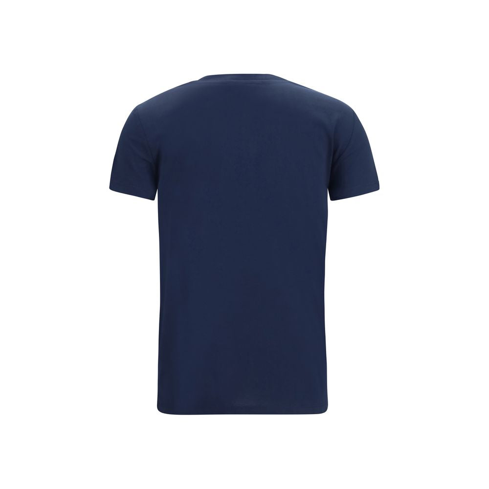 Max Mara blue cotton sportswear top with a relaxed fit, featuring a round neckline and breathable fabric.