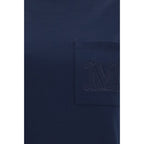 Max Mara blue cotton sportswear top with a relaxed fit and round neckline, displayed on a neutral background.