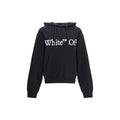 Off-White black cotton sweatshirt with logo print, casual long-sleeve pullover, soft fabric, relaxed fit, front view.