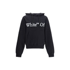 Off-White black cotton sweatshirt with logo print, casual long-sleeve pullover, soft fabric, relaxed fit, front view.