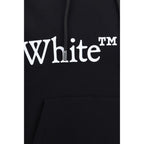 Black Off-White cotton sweatshirt with logo graphic, long sleeves, and ribbed cuffs and hem, casual streetwear style.