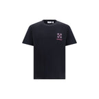 Black cotton Off-White T-shirt with logo print, casual fit, and short sleeves, ideal for everyday streetwear style.