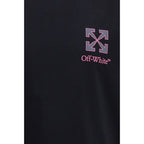Black cotton T-shirt from Off-White featuring the brand's signature design elements and casual fit.