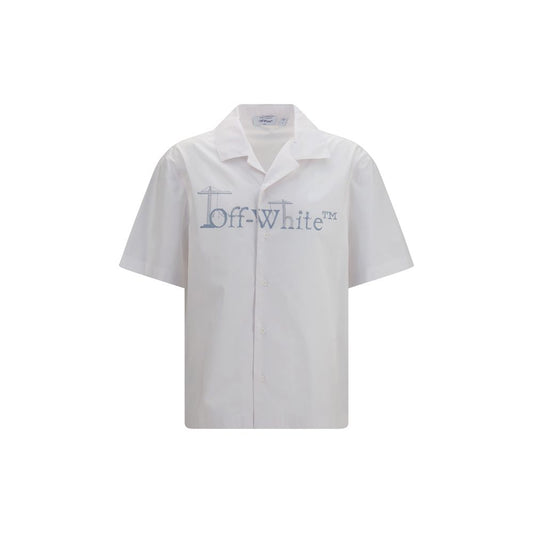 Off-White White Cotton Pattern Shirt