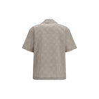 Off-White Beige Cotton Pattern Shirt - Eljoys Fashion 