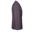 Peserico blue wool men's jacket with classic collar and button front, tailored fit, and long sleeves.