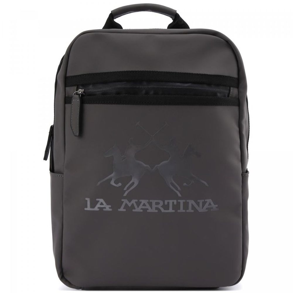 La Martina Gray Polyethylene Backpack - Eljoys Fashion 