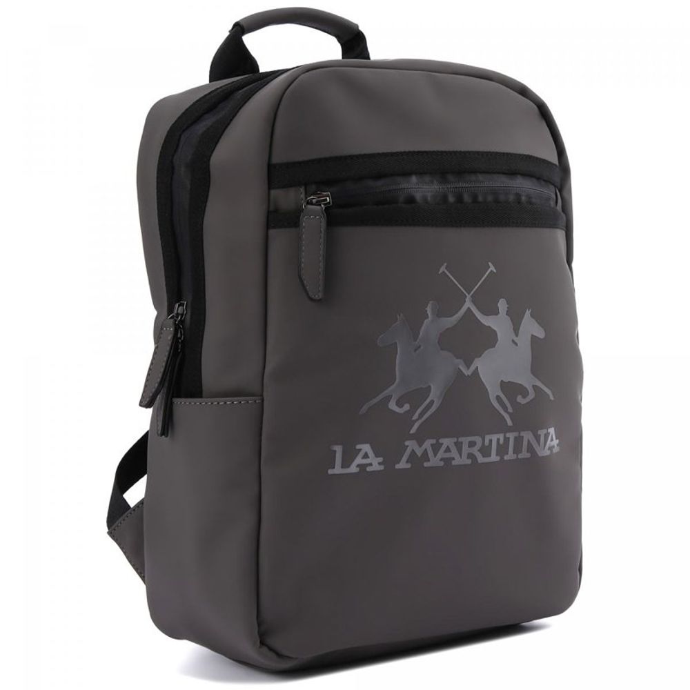 La Martina Gray Polyethylene Backpack - Eljoys Fashion 