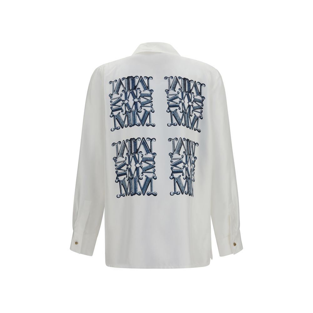 Max Mara White Silk Dress Shirt