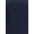 Max Mara blue viscose tank top displayed flat, showing lightweight, sleeveless design with a scoop neckline and smooth fabric.