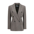 Multicolor Max Mara viscose blazer with tailored fit and vibrant pattern, displayed on a hanger against a neutral background.