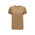 Max Mara beige cotton sportswear top with a relaxed fit and minimalist design, perfect for casual or active wear.