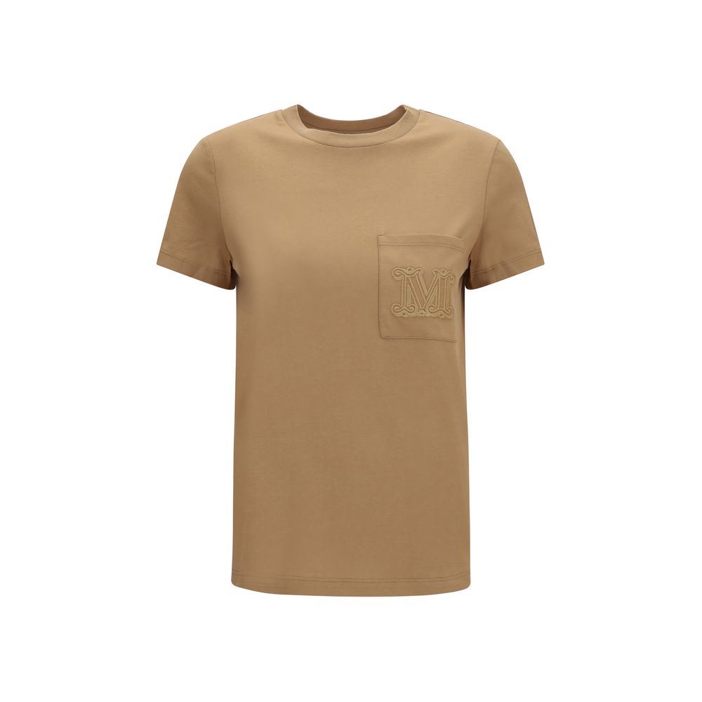 Max Mara beige cotton sportswear top with a relaxed fit and minimalist design, perfect for casual or active wear.
