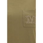 Max Mara bicolor cotton sportswear top with sporty design, featuring contrasting colors and a comfortable fit.