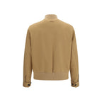 Lardini beige wool full-length Aries Oves jacket with tailored fit and classic collar, shown on a hanger.