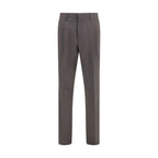Lardini gray viscose dress pants with tailored fit and classic design, shown on a model.