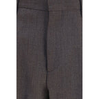 Lardini gray viscose dress pants with tailored fit, front pleats, and belt loops, suitable for formal or business wear.