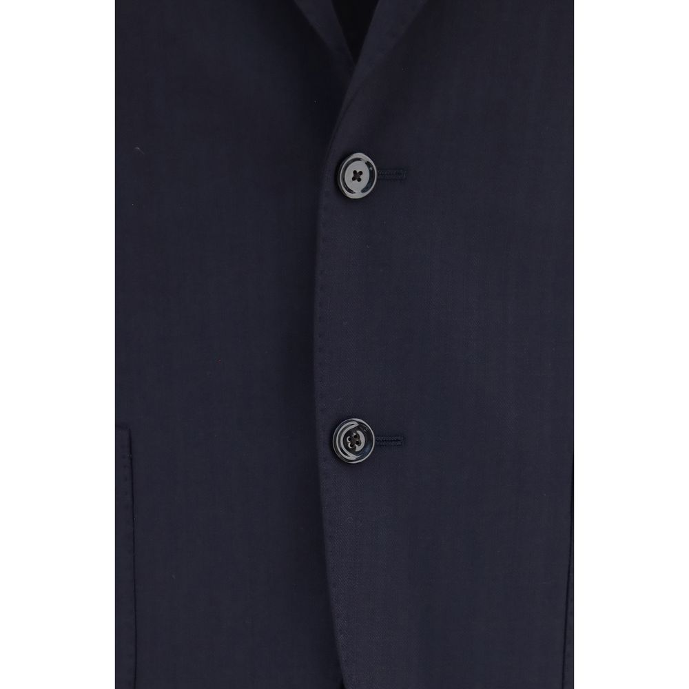 Lardini blue wool two-piece Aries suit with tailored fit, featuring a classic lapel and structured design.