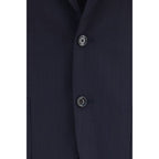 Lardini blue wool two-piece Aries suit with tailored fit, featuring a classic lapel and structured design.