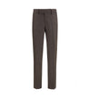 Lardini brown viscose dress pants with a tailored fit, featuring a sleek waistband and classic crease design.